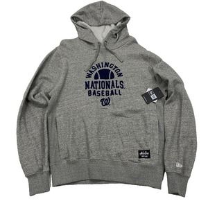 NWT Washington Nationals Baseball‎ Hoodie Sweatshirt M Gray MLB New Era Mens